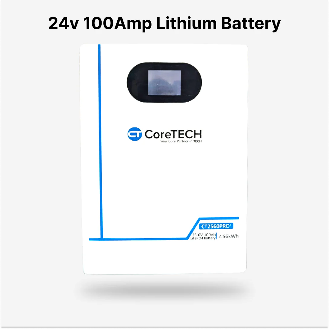 CoreTech 24V (2.5 kW) 100Ah Lithium Battery